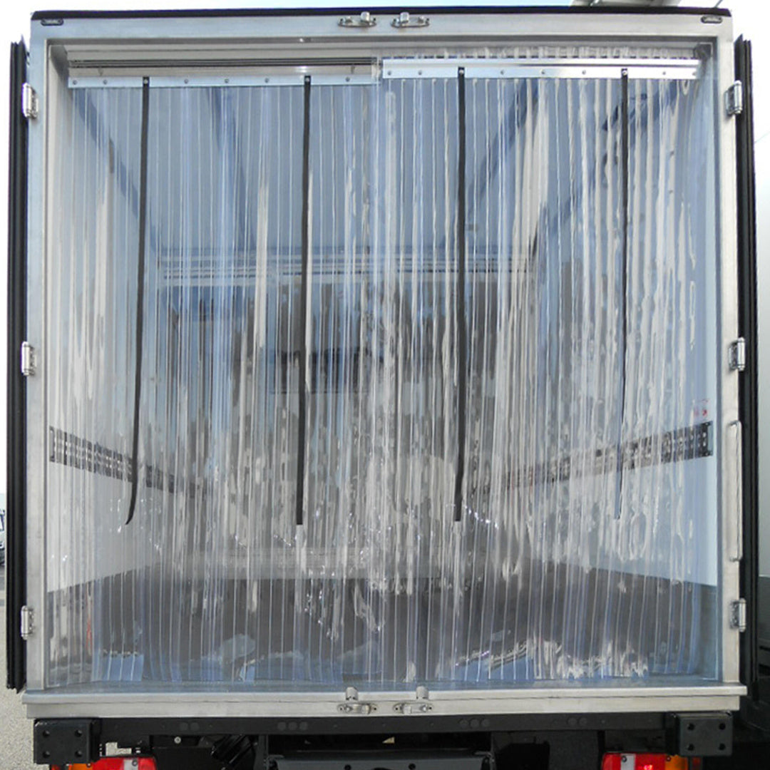 Kältevorhang 2-teilig 2470mm an einem Kühlaufbau