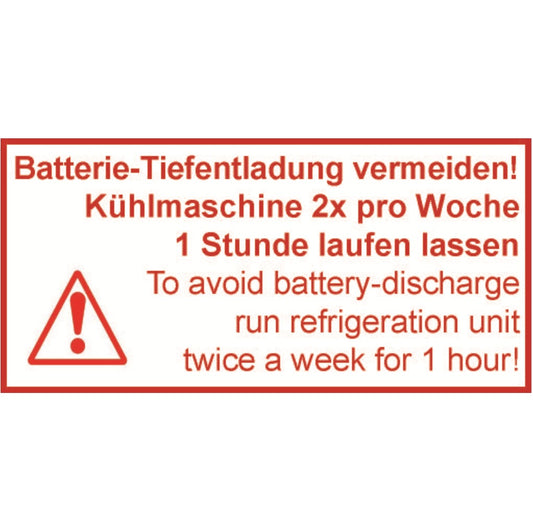 Aufkleber Kühlmaschine 2 mal Woche Kiesling 