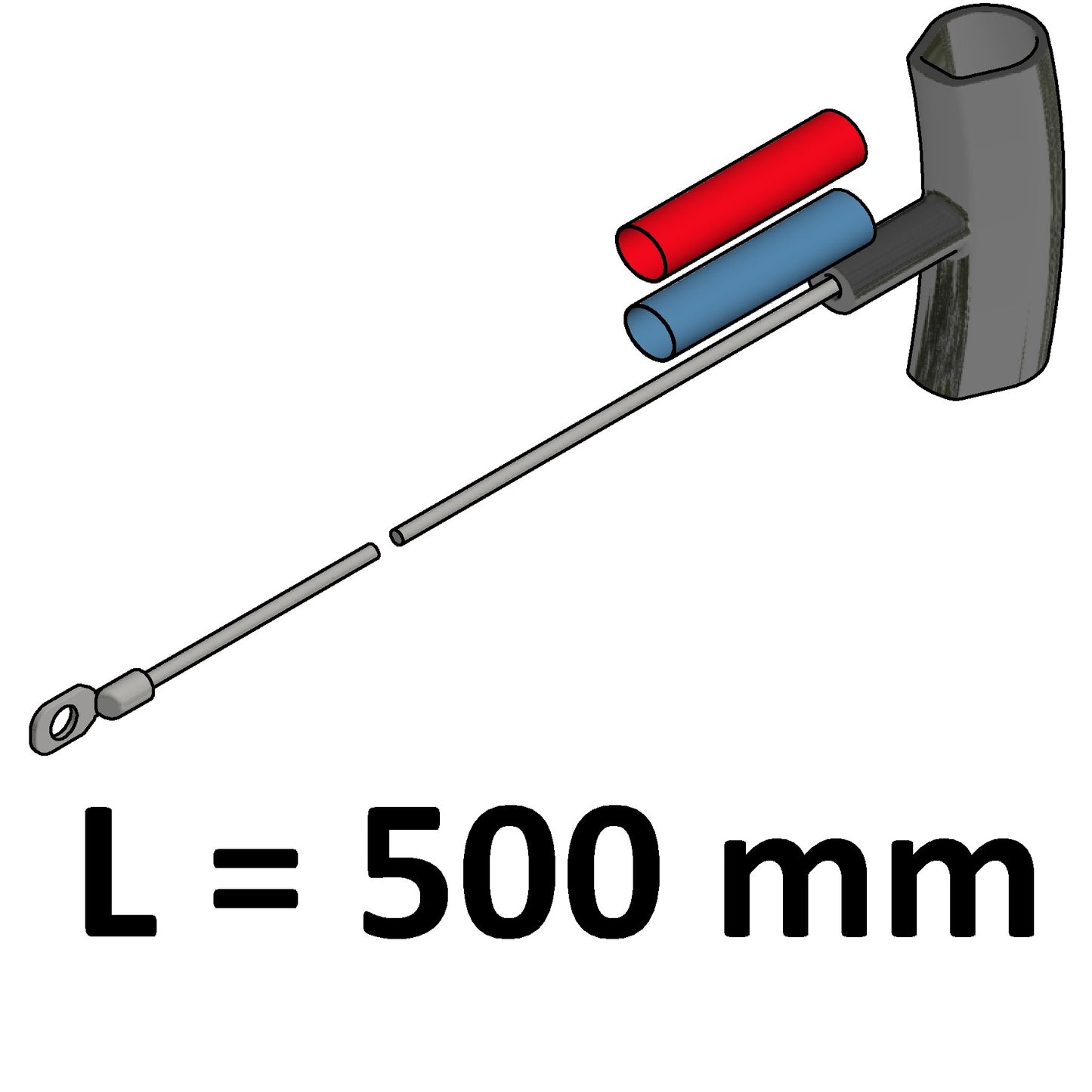 Handle with Rope & Thimble for Cool Slide, Length 500 mm