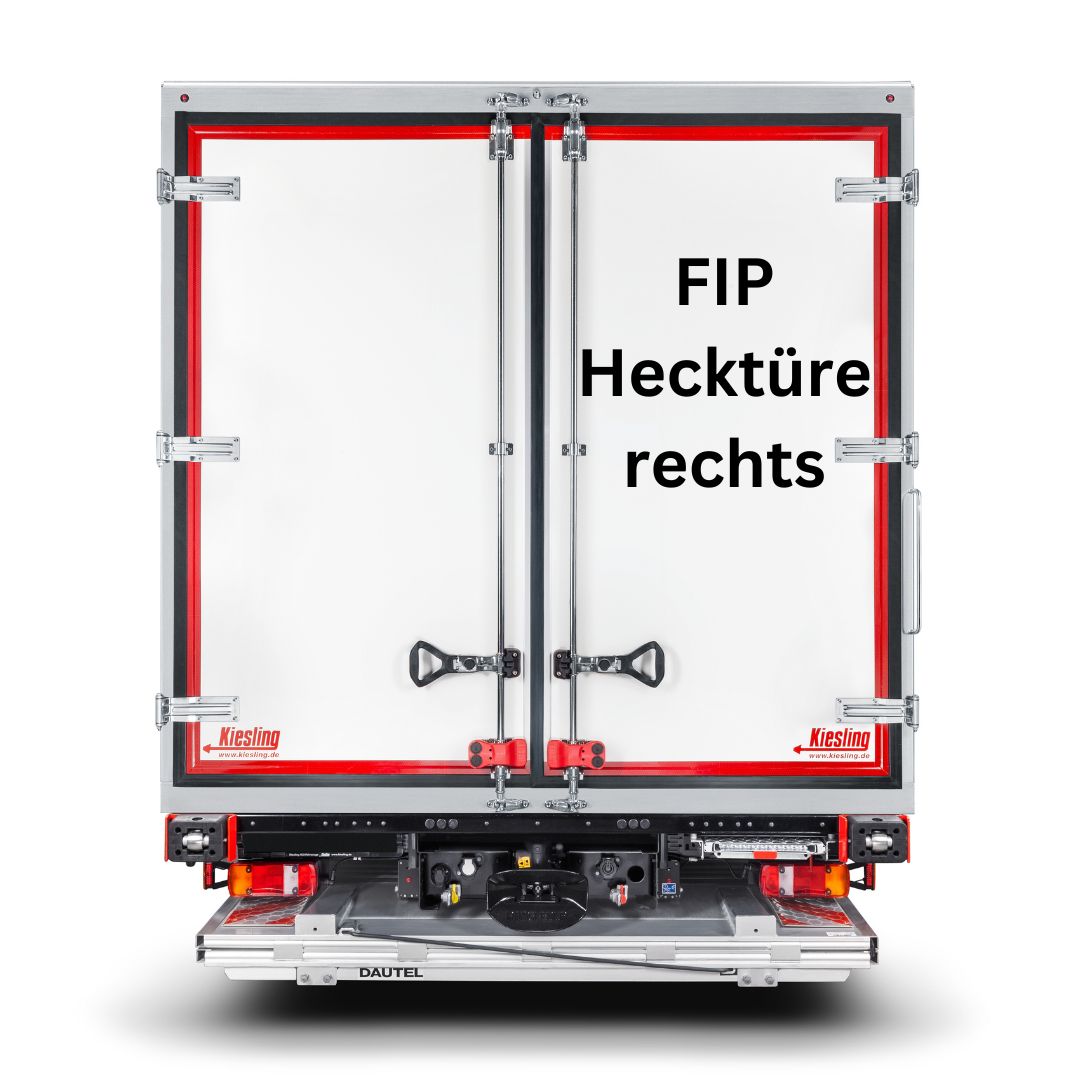 Heckansicht mit zwei Hecktüren eines Kühlfahrzeuges